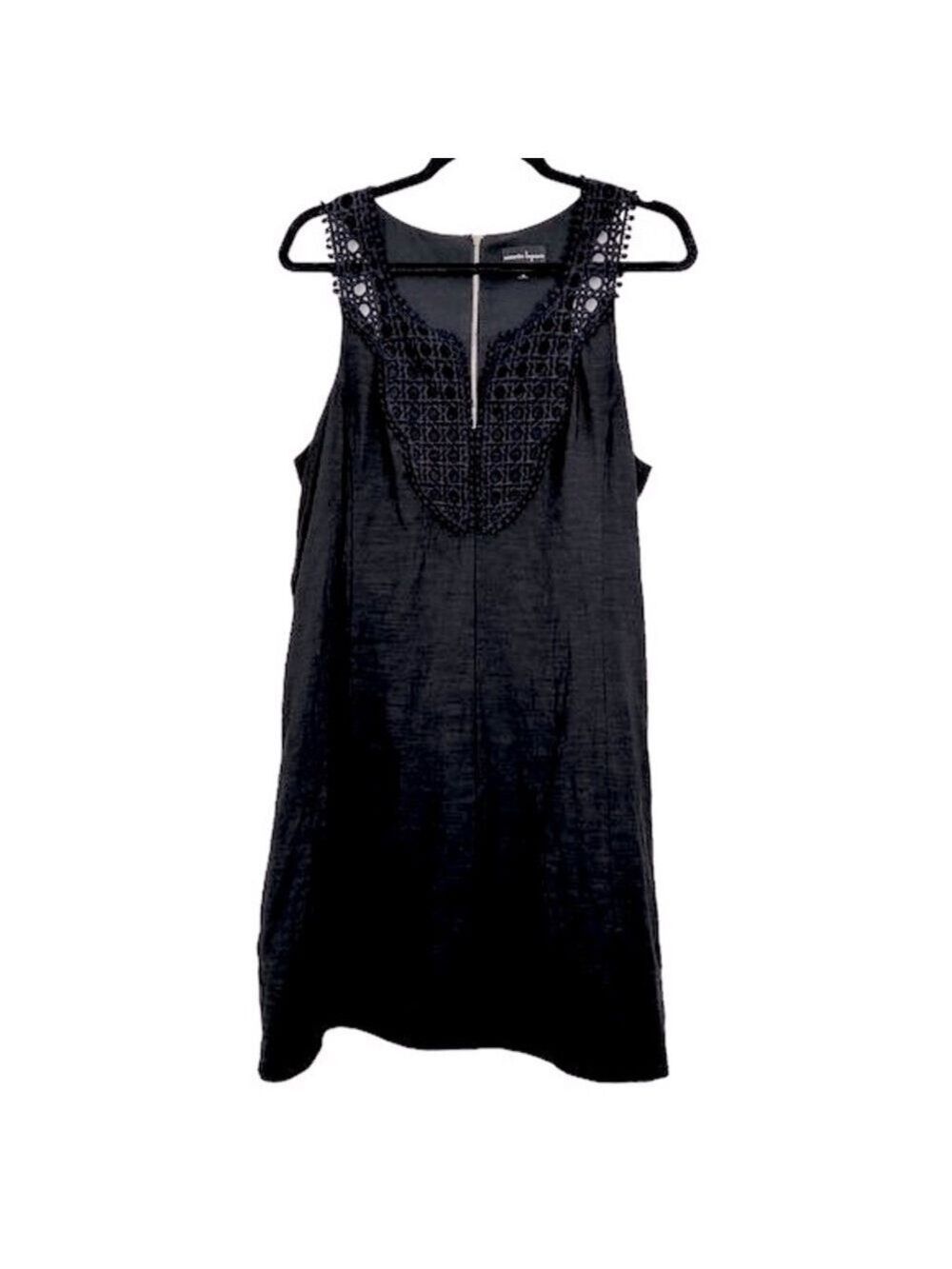 Nanette Lepore Dress Women's Size 12 Black Lace Sleeveless Sheath Feminine Party